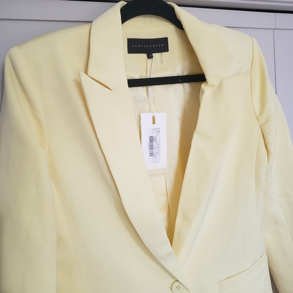 NWT Endless Rose Single Breasted Blazer Lemon Butter Yellow XS - Picture 3 of 9